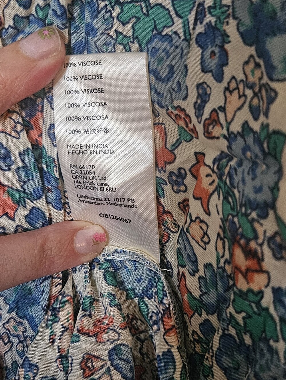 Free People Molly Jo Blue Floral Smocked Midi Dress - Picture 7 of 7